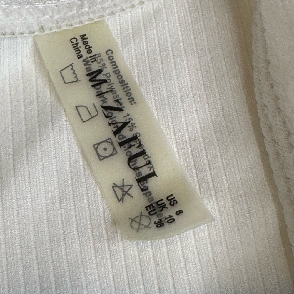 Zaful Ivory Ribbed Swimwear - Picture 3 of 11